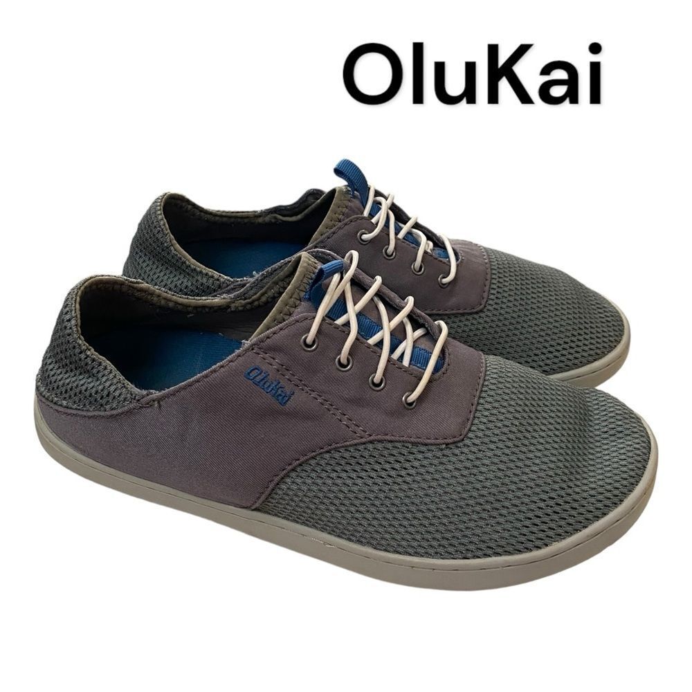 OluKai Men's Nohea No Tie Canvas Mesh Sneakers 7